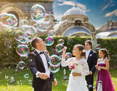 wedding bubble show