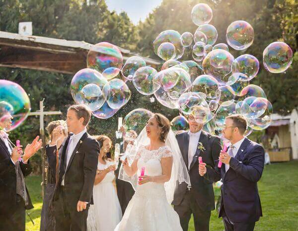 wedding party bubbles